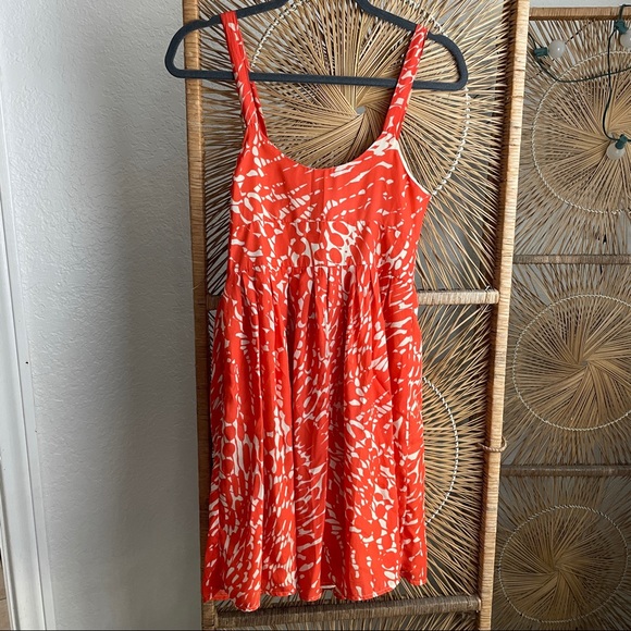 LC Lauren Conrad Orange & Cream Wrap Design Dress - Picture 5 of 5